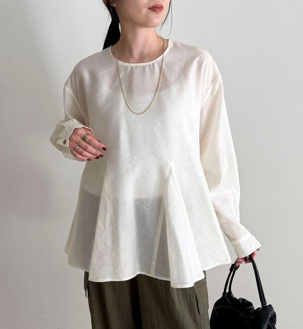 fredy emue「ペプラムシアーボリュームブラウス」|シャツ・ブラウス|オフホワイト