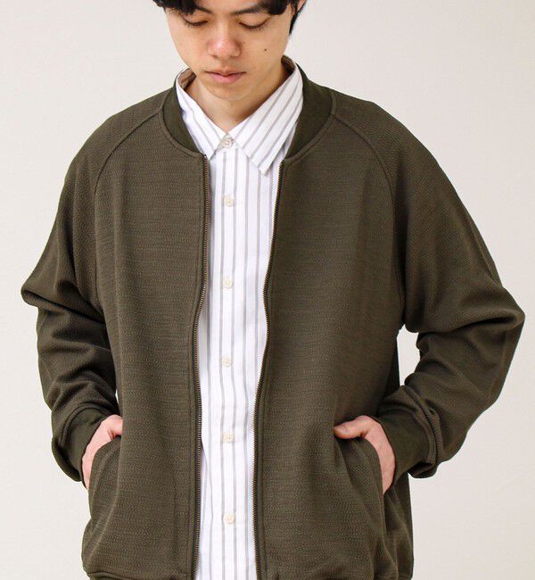 GLOSTER「【きれいめに使える】フクレジャガード MA1カーデ」|カーディガン|オリーブ