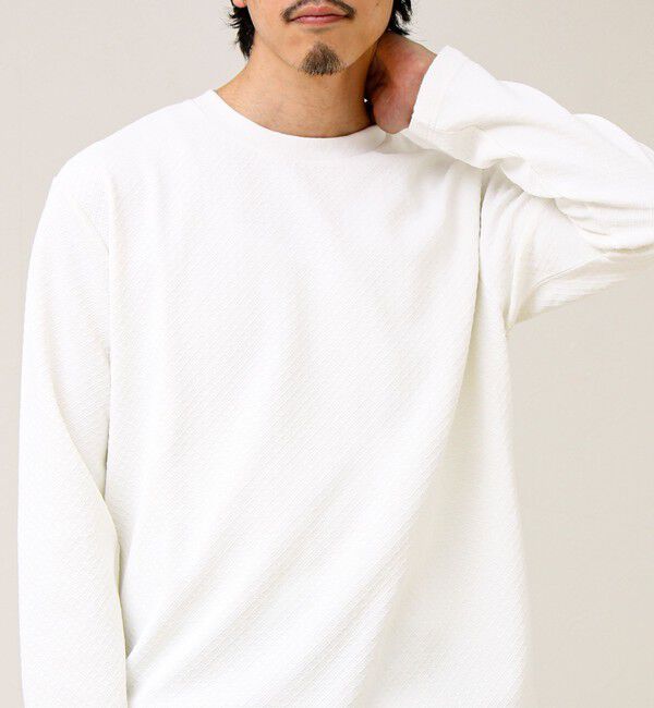 GLOSTER「【素材で魅せる】フクレリンクスジャガードロンT」|Tシャツ・カットソー|