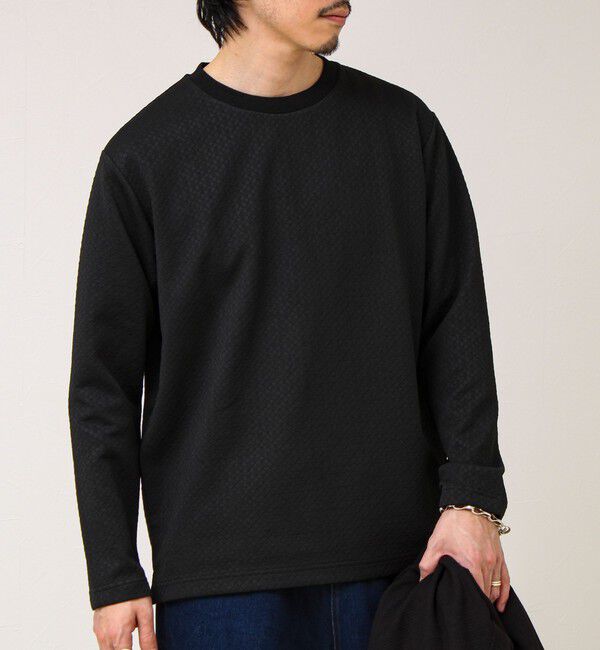 GLOSTER「【素材で魅せる】フクレリンクスジャガードロンT」|Tシャツ・カットソー|