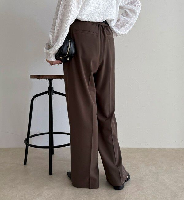 fredy emue「【オン・オフ対応/高身長サイズあり】とろみツイルタックスラックス」|スラックス|