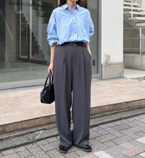 fredy emue「【オン・オフ対応/高身長サイズあり】とろみツイルタックスラックス」|スラックス|