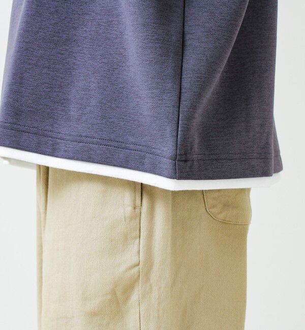 GLOSTER「【1枚で完成する】杢ダンボール ヘンリーネックフェイクレイヤー ロンT」|Tシャツ・カットソー|