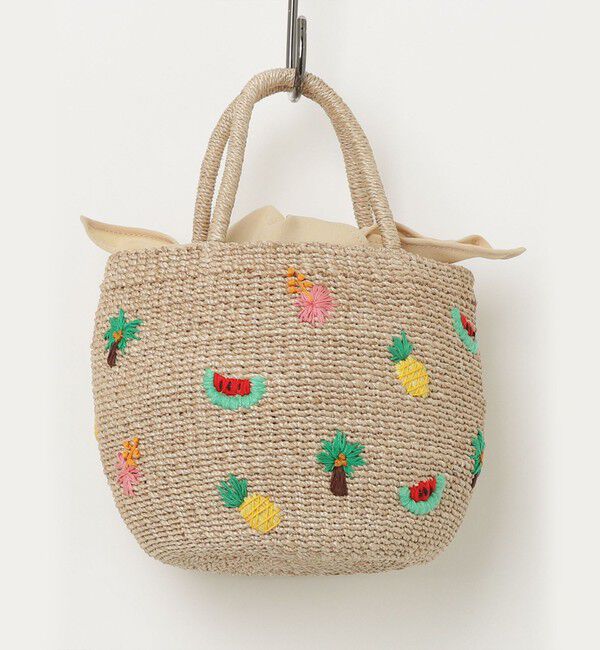 fredy emue「【BAGMATI/バグマティ】モチーフ刺繍ラウンドアバカバッグ」|かごバッグ|