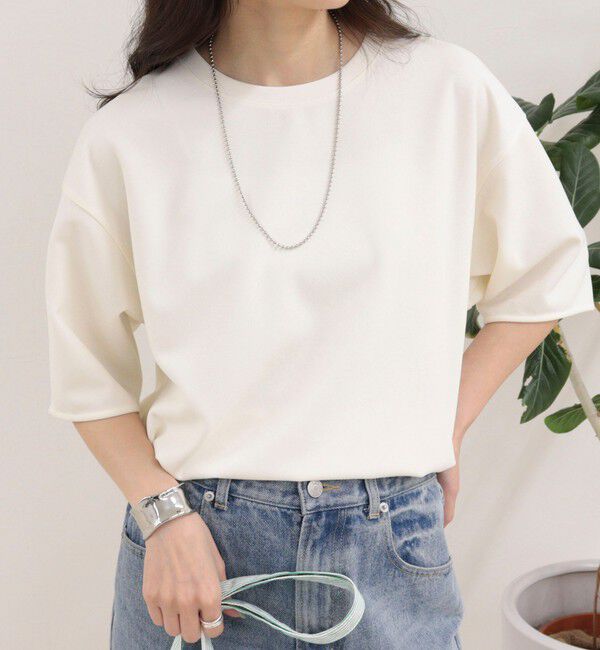 fredy emue「カットジョーゼット5分袖プルオーバー」|Tシャツ・カットソー|