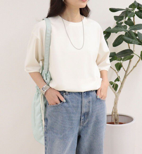 fredy emue「カットジョーゼット5分袖プルオーバー」|Tシャツ・カットソー|