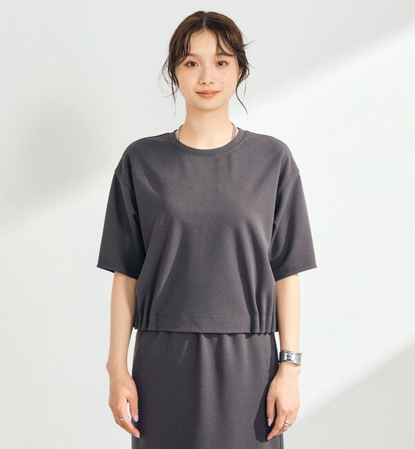 fredy emue「カットジョーゼット5分袖プルオーバー」|Tシャツ・カットソー|