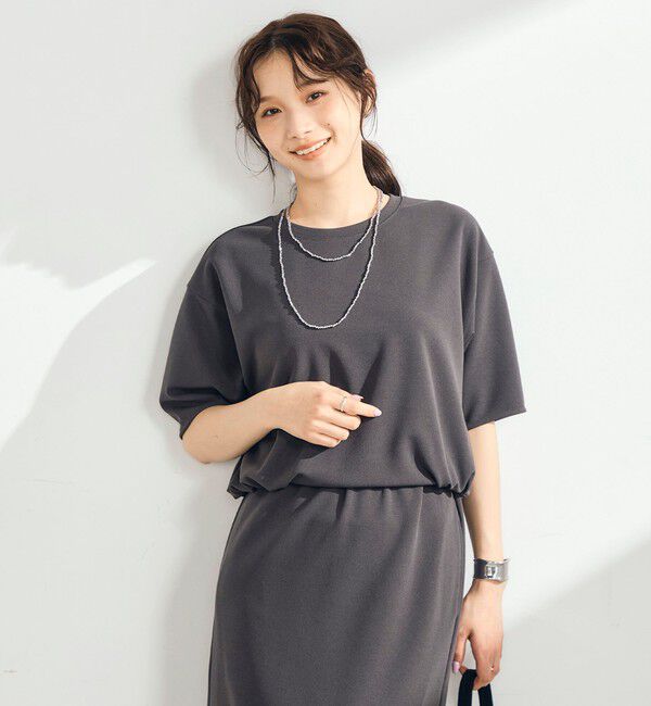 fredy emue「カットジョーゼット5分袖プルオーバー」|Tシャツ・カットソー|