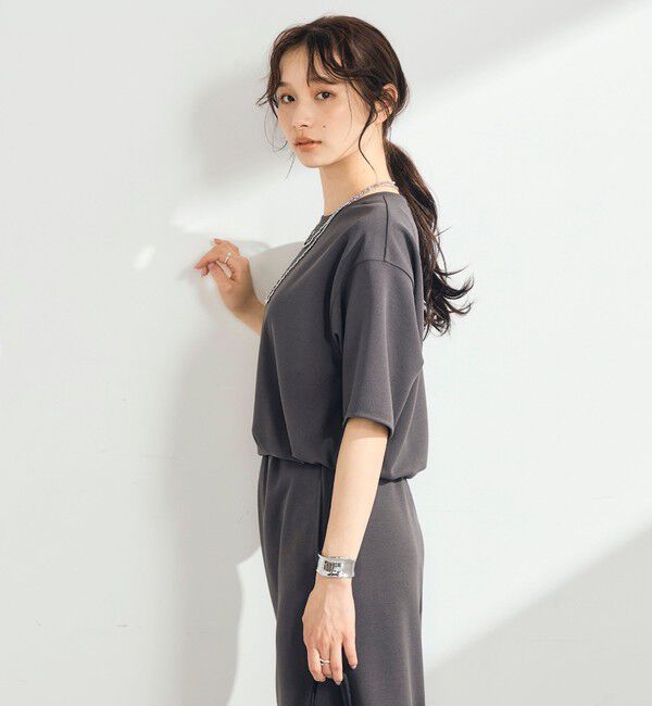 fredy emue「カットジョーゼット5分袖プルオーバー」|Tシャツ・カットソー|