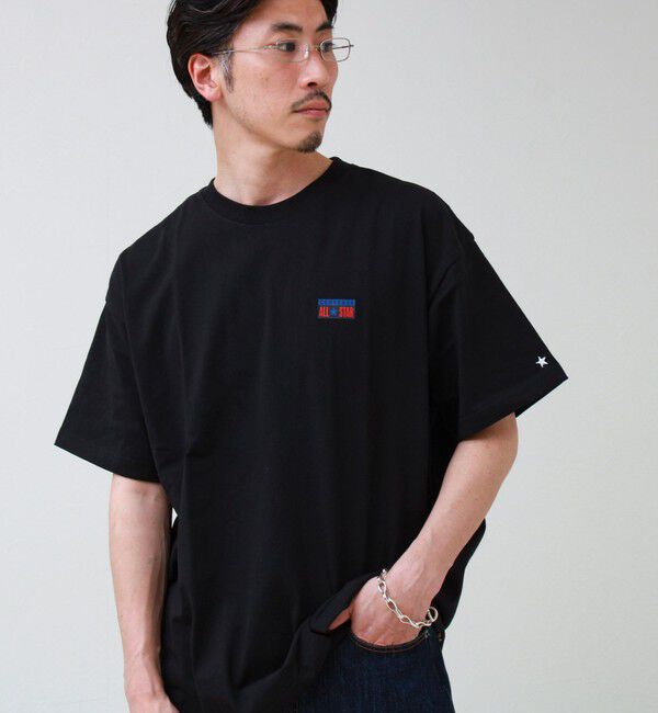 GLOSTER「【CONVERSE】プレートロゴ 半袖Tシャツ」|Tシャツ・カットソー|ブラック
