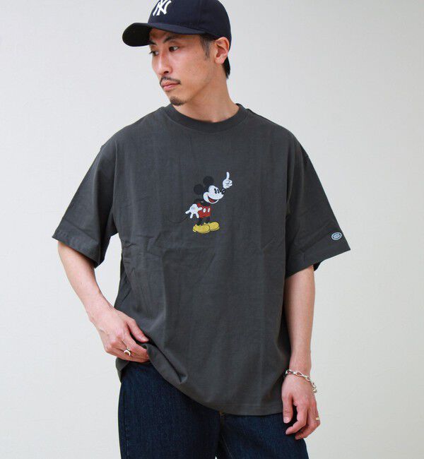 GLOSTER「【DISCUS】Disney ミッキープリントTシャツ」|Tシャツ・カットソー|