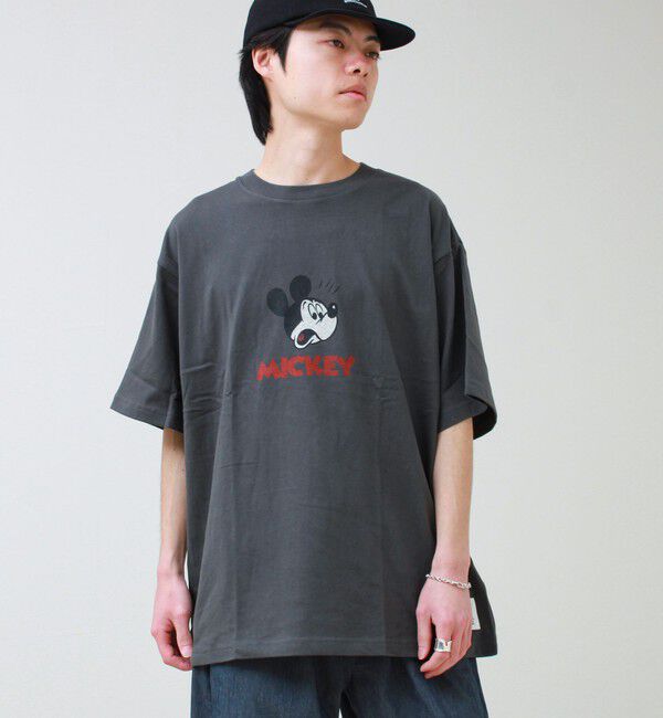 GLOSTER「【DISCUS】Disney ミッキープリントTシャツ」|Tシャツ・カットソー|ブラック系その他4