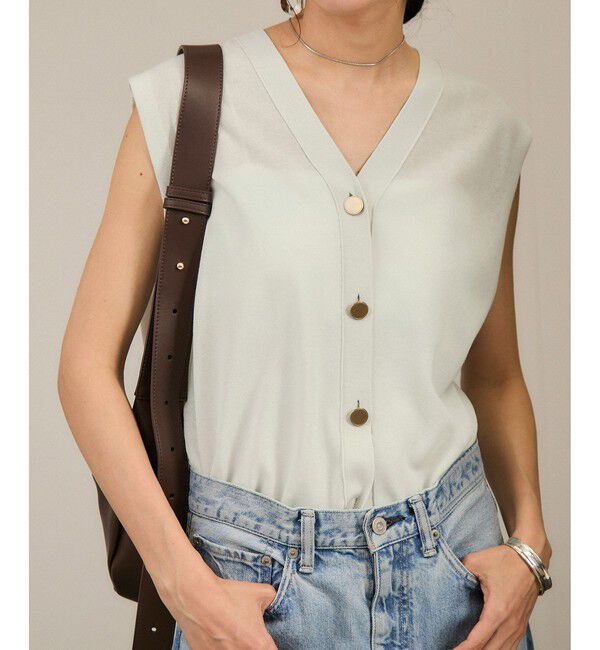 SALON adam et rope'「【WEB限定】ドライタッチメタルボタンニットジレ / ベスト［洗える］」|ベスト・ジレ|