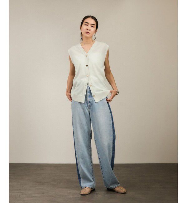 SALON adam et rope'「【WEB限定】ドライタッチメタルボタンニットジレ / ベスト［洗える］」|ベスト・ジレ|