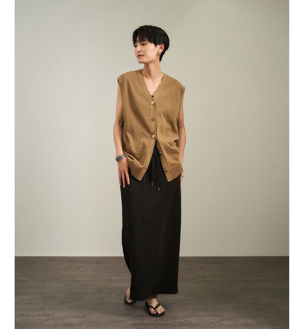 SALON adam et rope'「【WEB限定】ドライタッチメタルボタンニットジレ / ベスト［洗える］」|ベスト・ジレ|