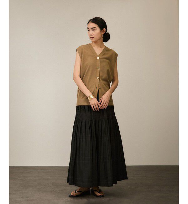 SALON adam et rope'「【WEB限定】ドライタッチメタルボタンニットジレ / ベスト［洗える］」|ベスト・ジレ|