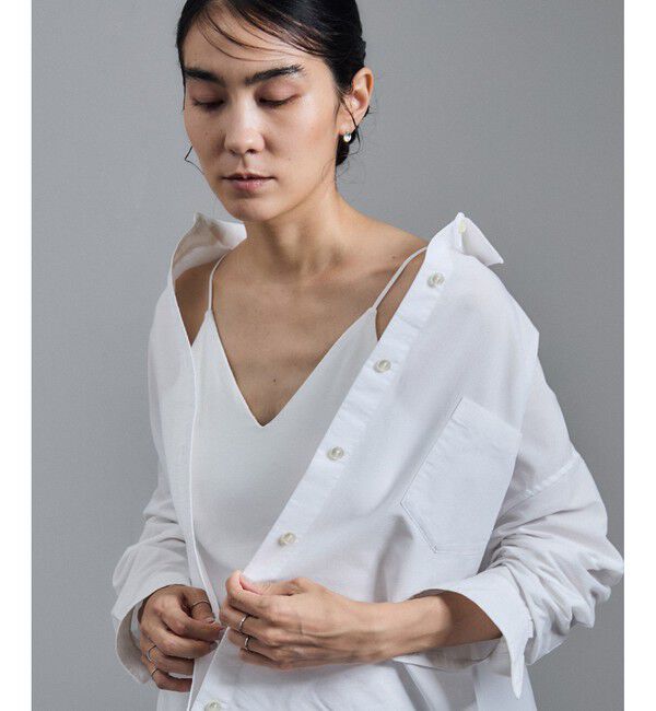 SALON adam et rope'「ベア天カップ付きVネックキャミソール［UVケア・接触冷感］」|キャミソール|ホワイト(10)