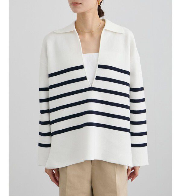 SALON adam et rope'「【WEB限定】スキッパーニットプルオーバー」|ニット・セーター|