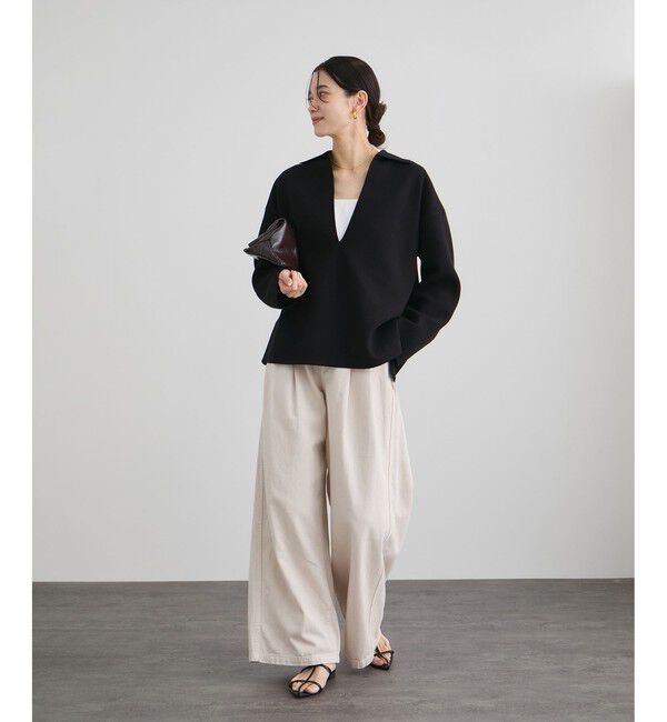 SALON adam et rope'「【WEB限定】スキッパーニットプルオーバー」|ニット・セーター|