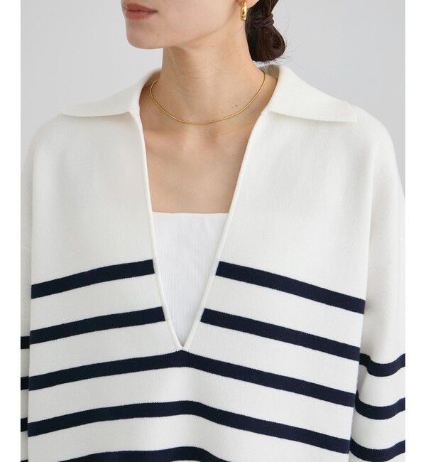 SALON adam et rope'「【WEB限定】スキッパーニットプルオーバー」|ニット・セーター|