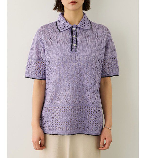 ROPE「【COOHEM(コーヘン)】SUKASHI EMBOSSED KNIT/イージーケア・セットアップ対応」|ニット・セーター|