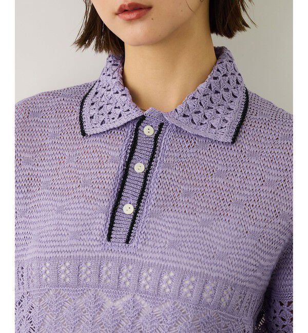 ROPE「【COOHEM(コーヘン)】SUKASHI EMBOSSED KNIT/イージーケア・セットアップ対応」|ニット・セーター|