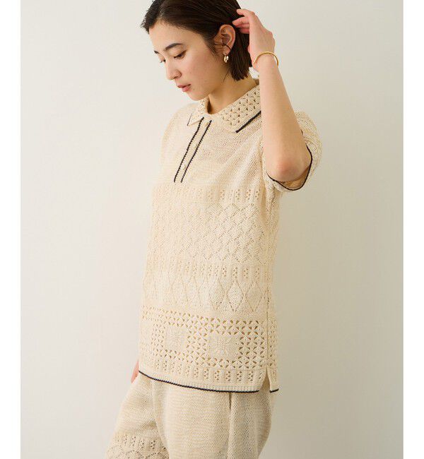 ROPE「【COOHEM(コーヘン)】SUKASHI EMBOSSED KNIT/イージーケア・セットアップ対応」|ニット・セーター|