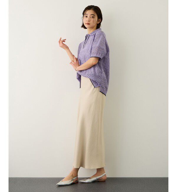 ROPE「【COOHEM(コーヘン)】SUKASHI EMBOSSED KNIT/イージーケア・セットアップ対応」|ニット・セーター|