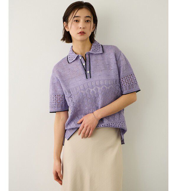 ROPE「【COOHEM(コーヘン)】SUKASHI EMBOSSED KNIT/イージーケア・セットアップ対応」|ニット・セーター|