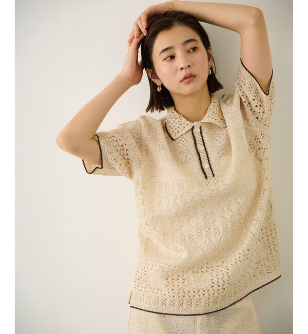 ROPE「【COOHEM(コーヘン)】SUKASHI EMBOSSED KNIT/イージーケア・セットアップ対応」|ニット・セーター|