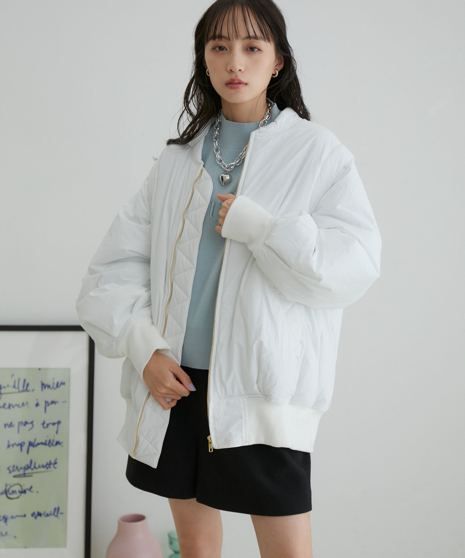 VIS「【2WAY】袖取り外しボリュームブルゾン」|ブルゾン・スタジャン|