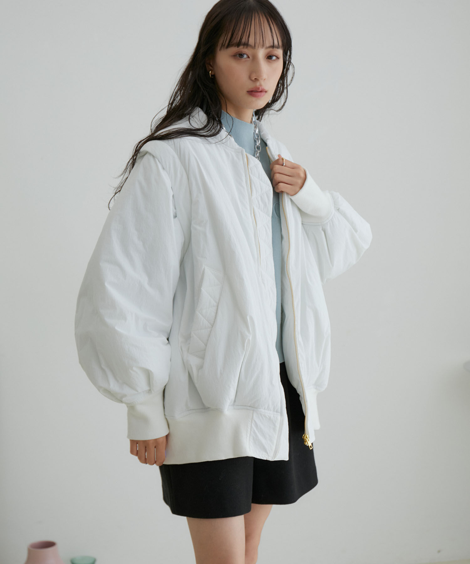 VIS「【2WAY】袖取り外しボリュームブルゾン」|ブルゾン・スタジャン|