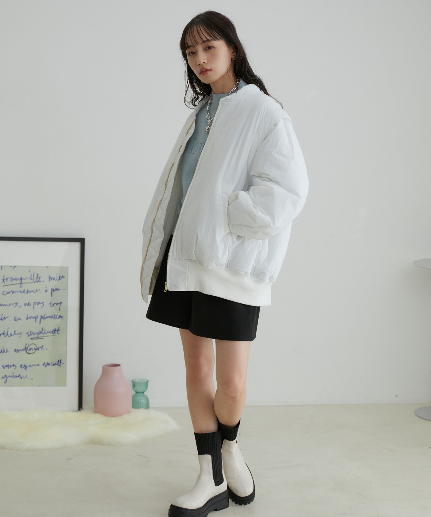 VIS「【2WAY】袖取り外しボリュームブルゾン」|ブルゾン・スタジャン|