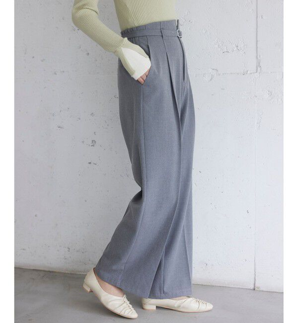 VIS「Hot Beautyベルテッドスリムストレートパンツ/イージーケア」|チノ|