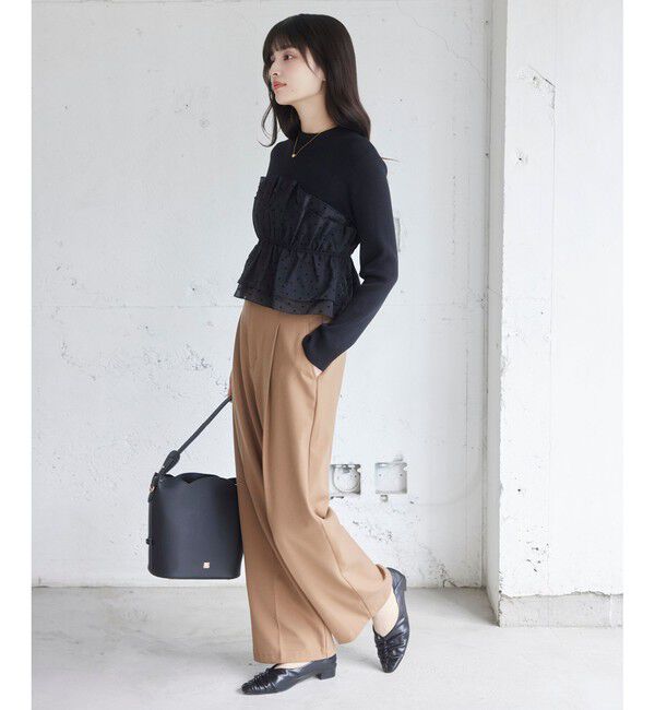 VIS「Hot Beautyベルテッドスリムストレートパンツ/イージーケア」|チノ|