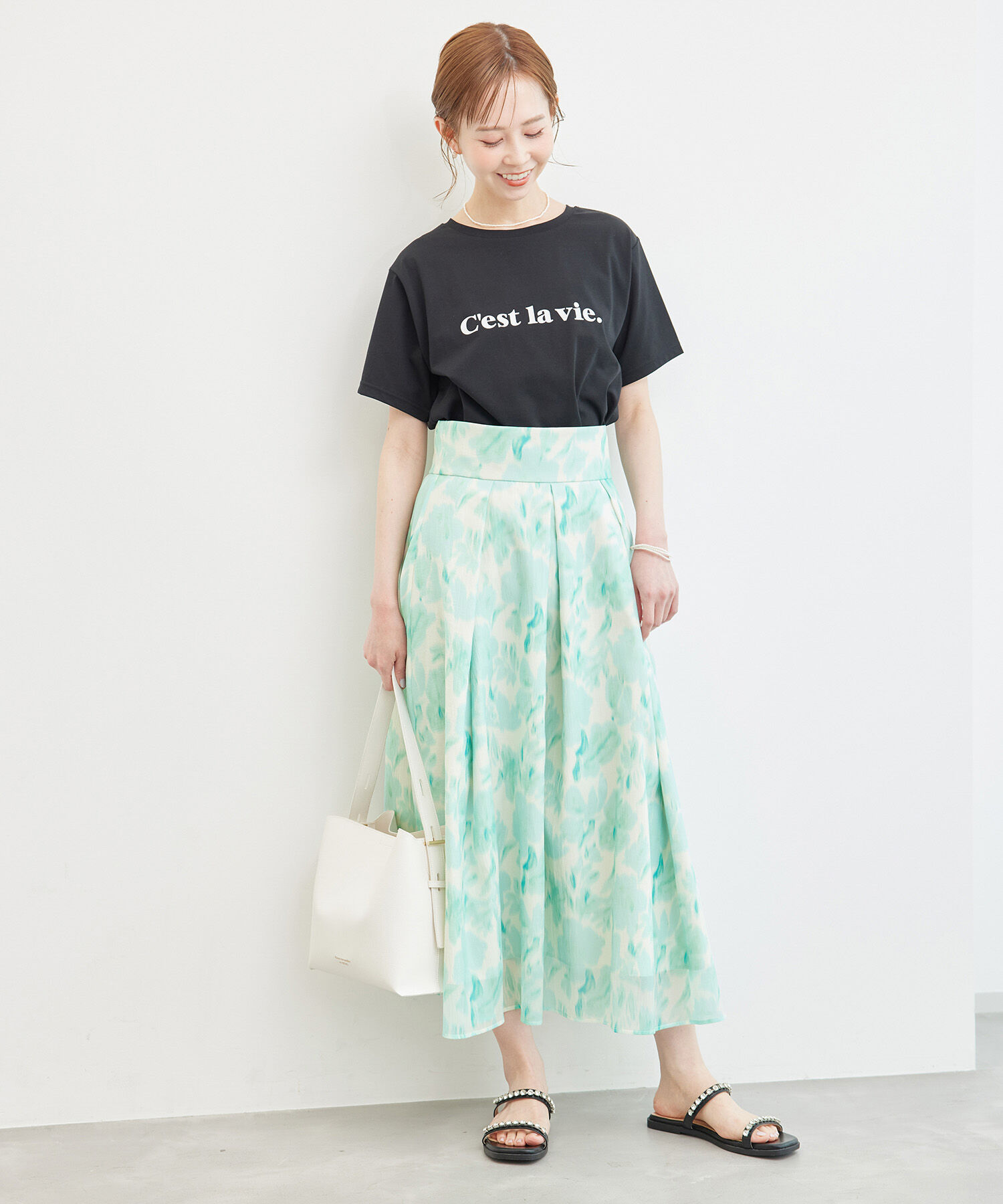 Rope&rsquo;Picnic「ハイウエスト花柄スカート」|スカート|