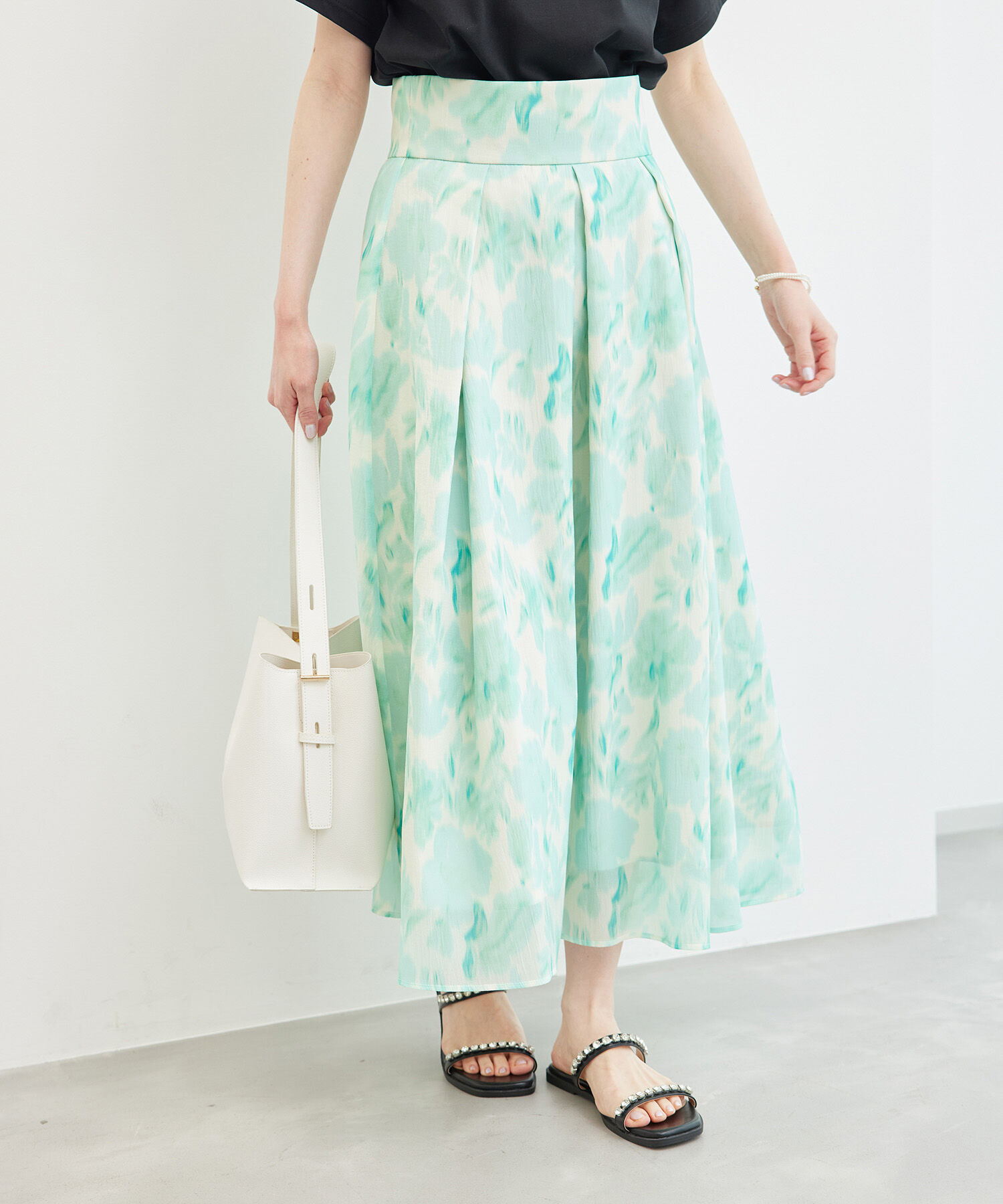 Rope&rsquo;Picnic「ハイウエスト花柄スカート」|スカート|