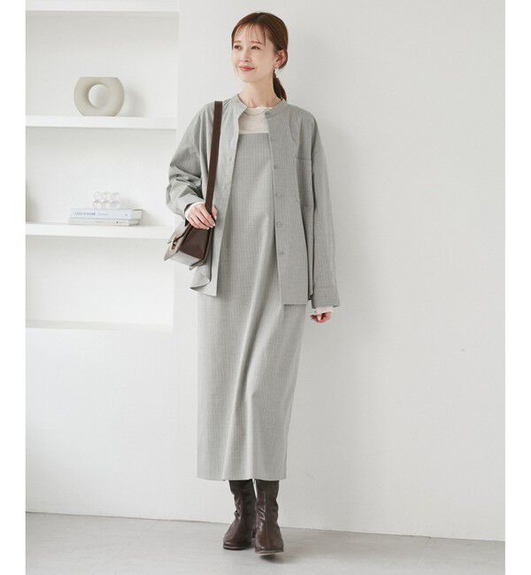 Rope&rsquo;Picnic「バンドカラーラウンドヘムストライプシャツ/セットアップ対応」|シャツ・ブラウス|