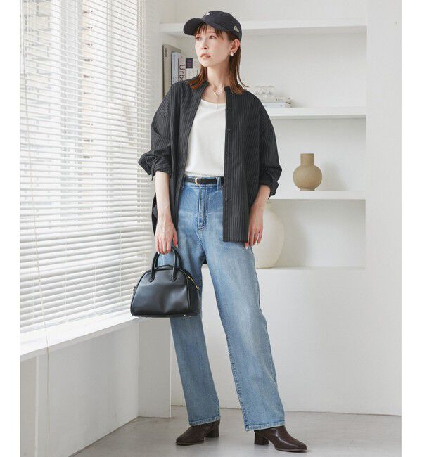 Rope&rsquo;Picnic「バンドカラーラウンドヘムストライプシャツ/セットアップ対応」|シャツ・ブラウス|