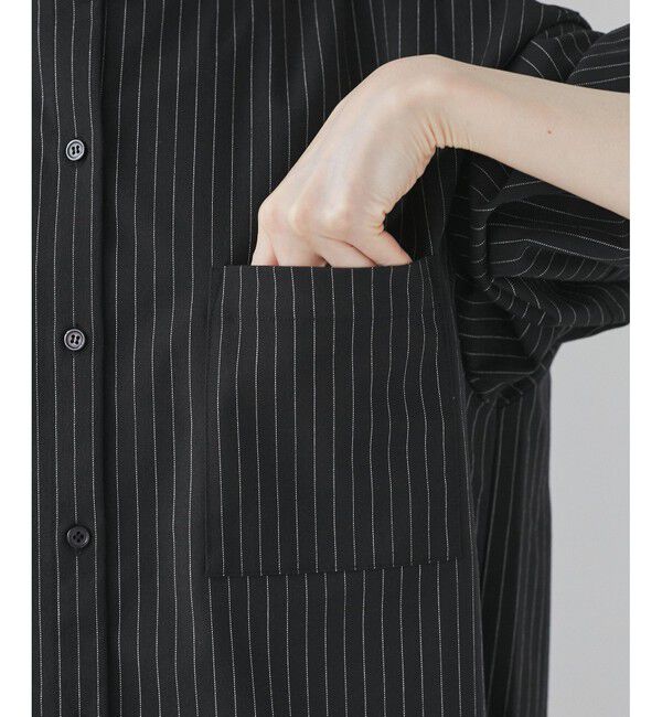 Rope&rsquo;Picnic「バンドカラーラウンドヘムストライプシャツ/セットアップ対応」|シャツ・ブラウス|