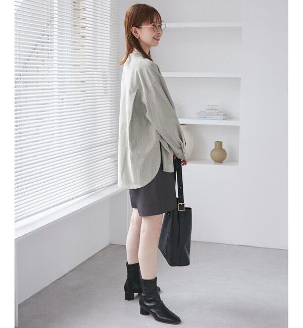 Rope&rsquo;Picnic「バンドカラーラウンドヘムストライプシャツ/セットアップ対応」|シャツ・ブラウス|