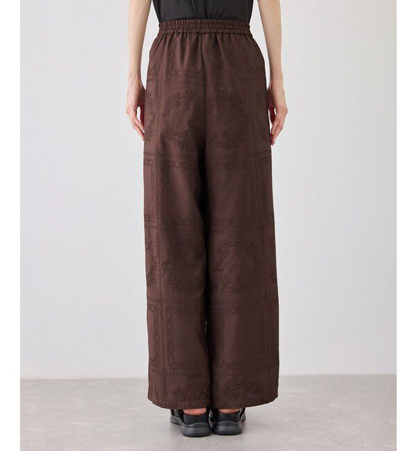 Rope&rsquo;Picnic「スクエア刺繍イージーワイドパンツ」|チノ|