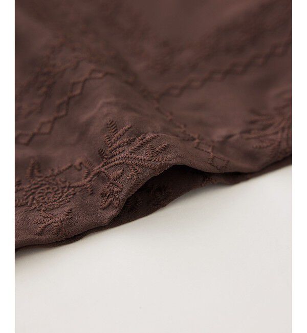 Rope&rsquo;Picnic「スクエア刺繍イージーワイドパンツ」|チノ|