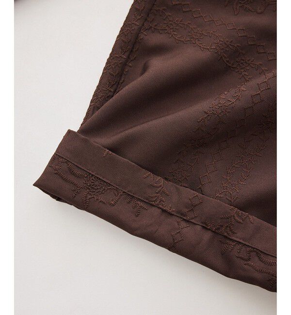 Rope&rsquo;Picnic「スクエア刺繍イージーワイドパンツ」|チノ|