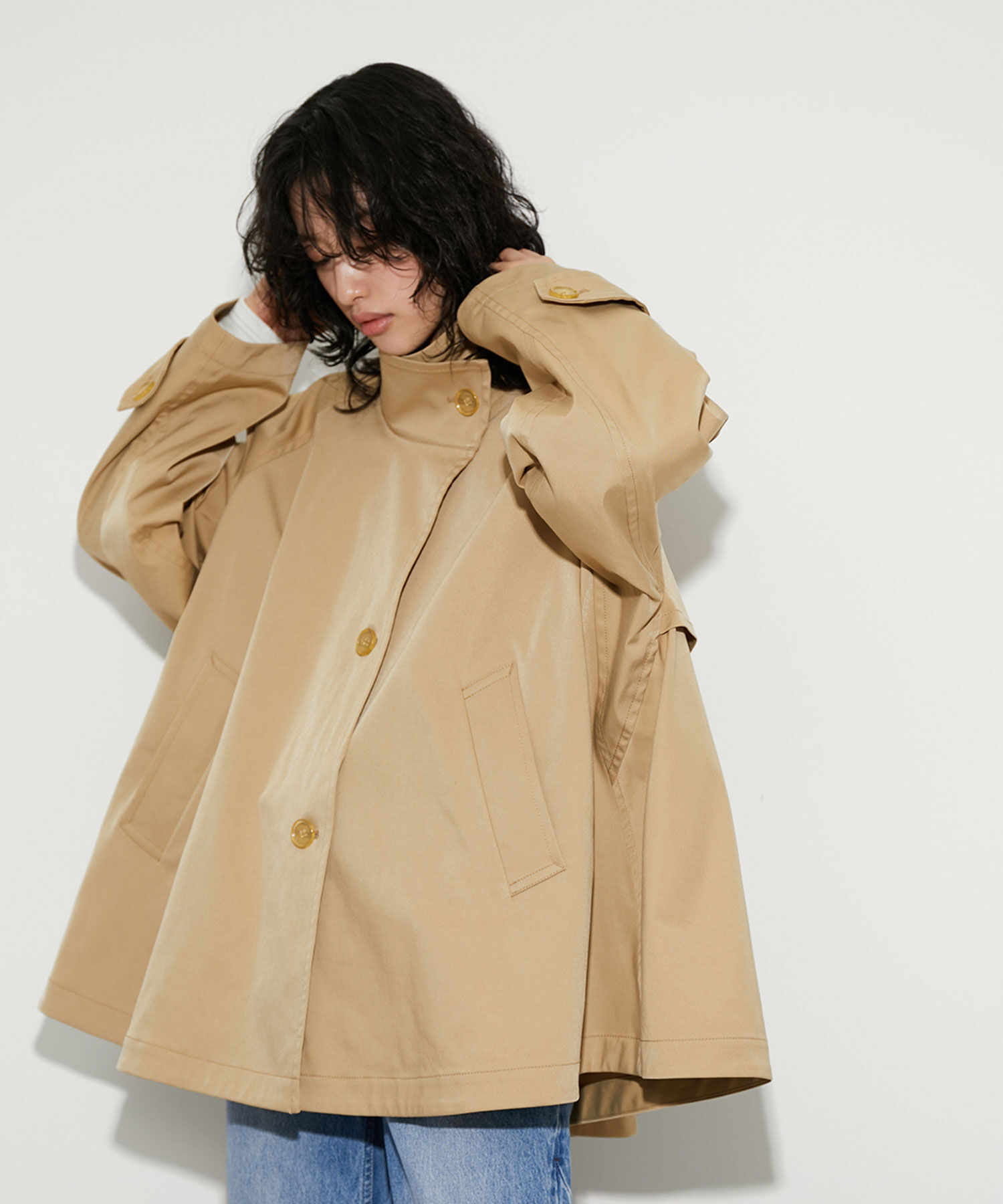 ADAM ET ROPE'「フレアーミドルトレンチコート」|トレンチコート|ベージュ(27)