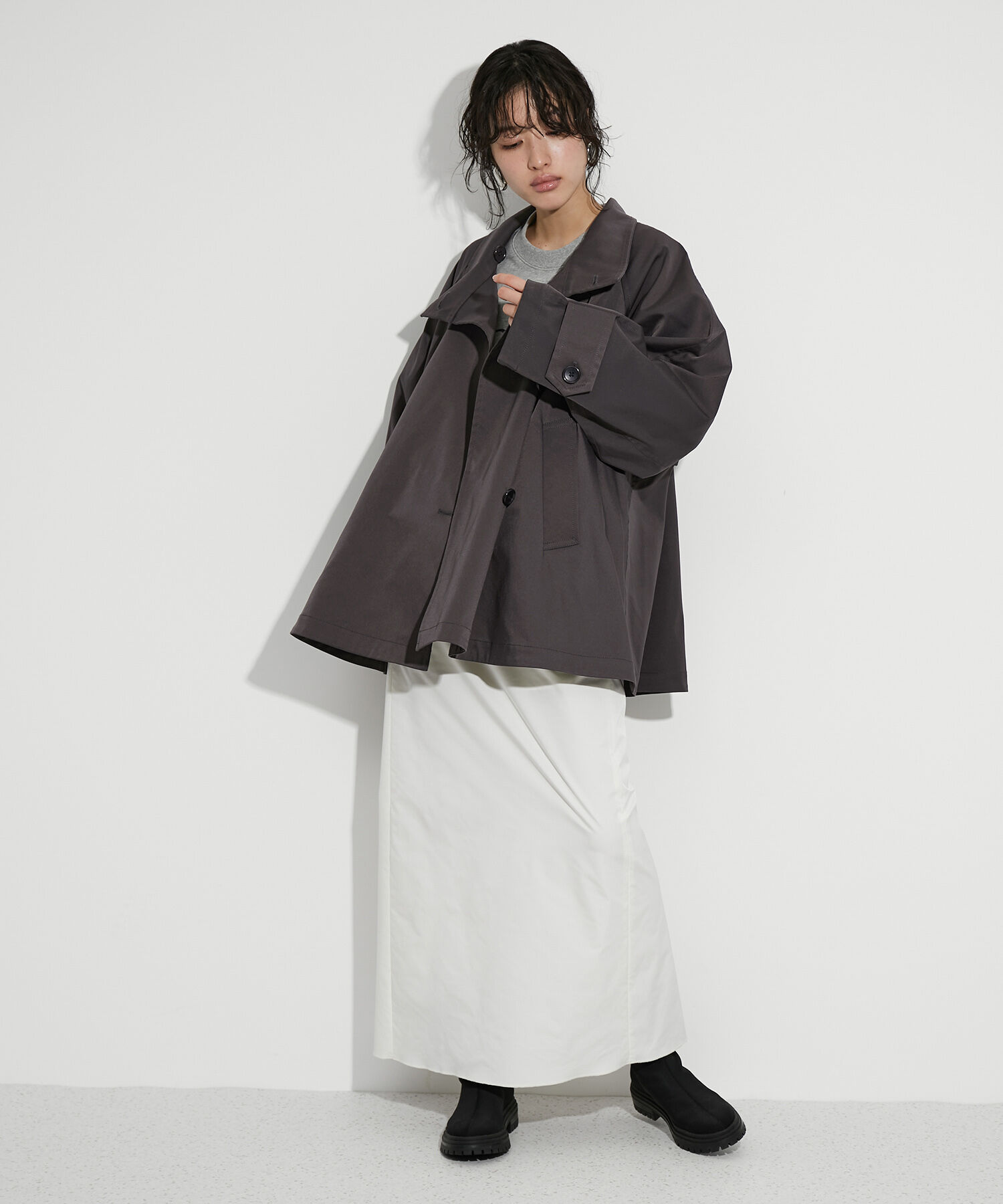 ADAM ET ROPE'「フレアーミドルトレンチコート」|トレンチコート|