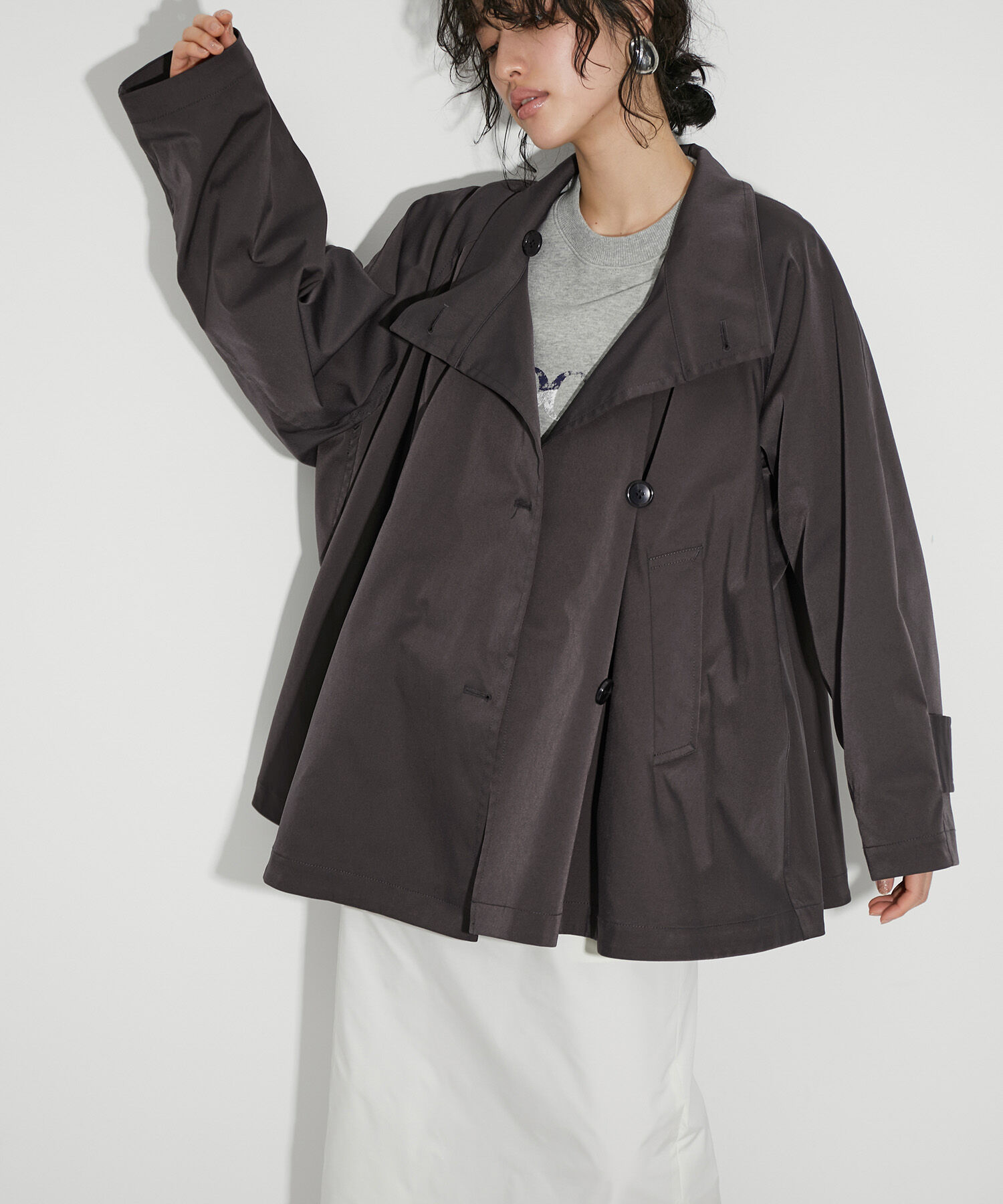 ADAM ET ROPE'「フレアーミドルトレンチコート」|トレンチコート|