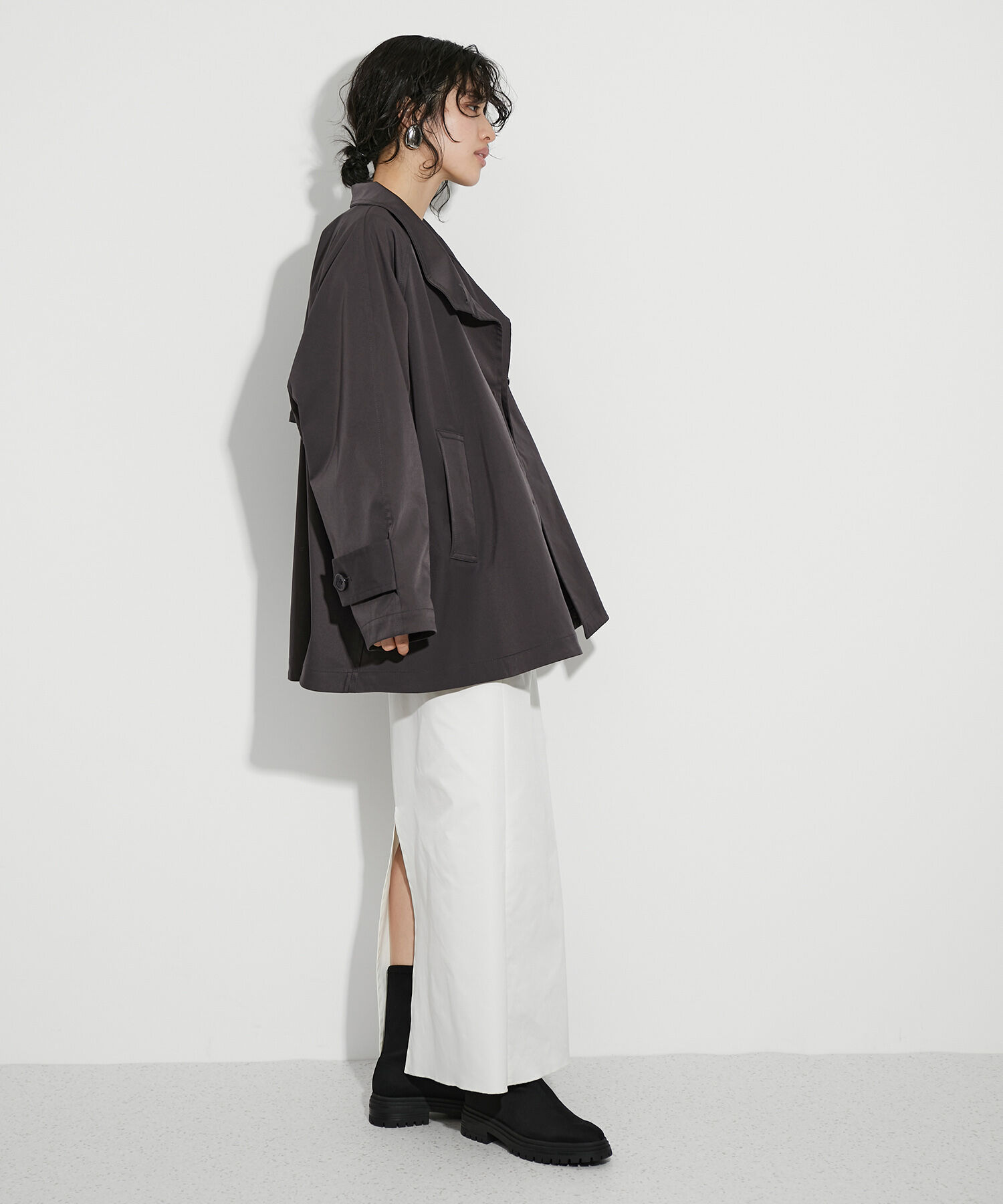 ADAM ET ROPE'「フレアーミドルトレンチコート」|トレンチコート|