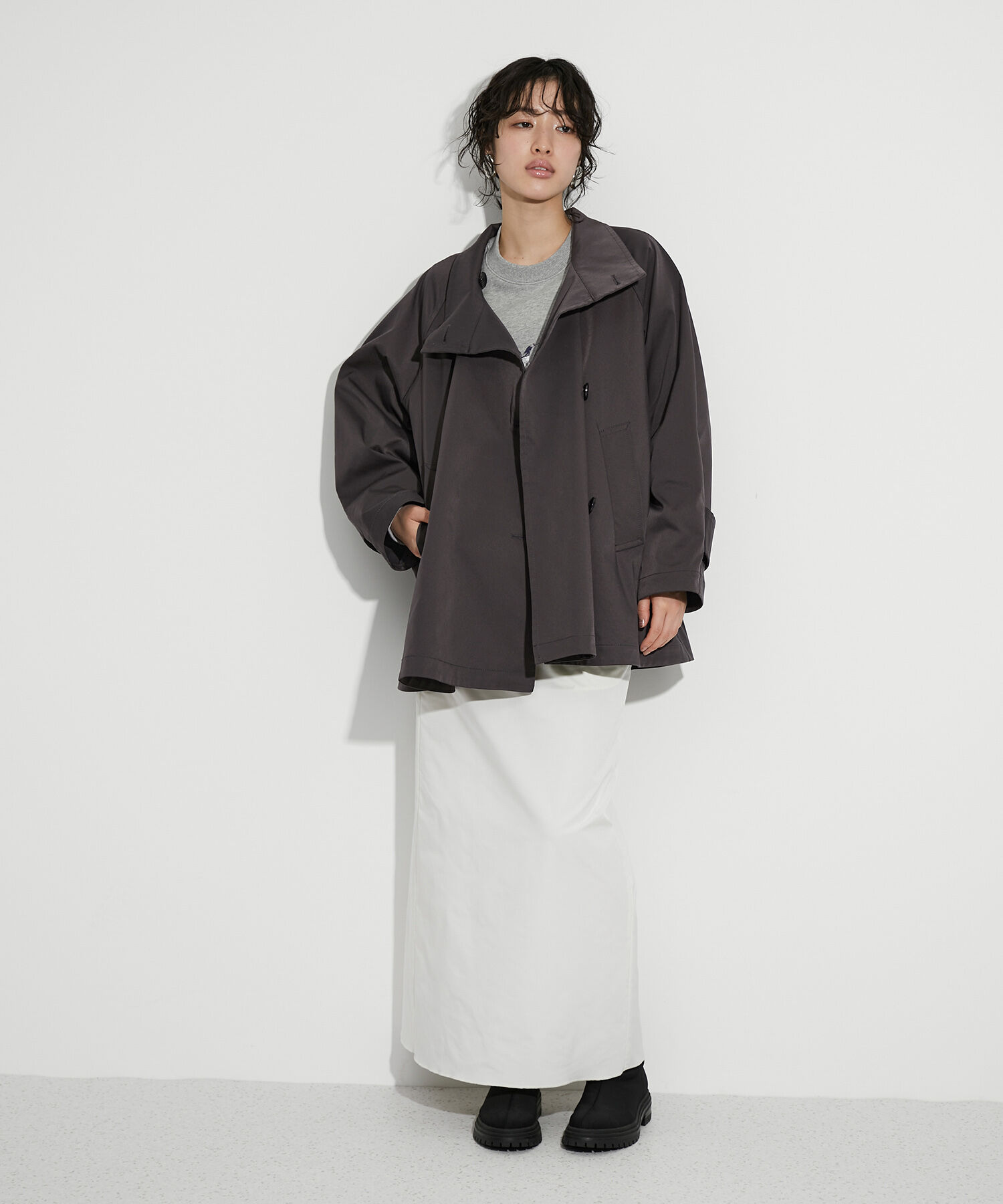 ADAM ET ROPE'「フレアーミドルトレンチコート」|トレンチコート|