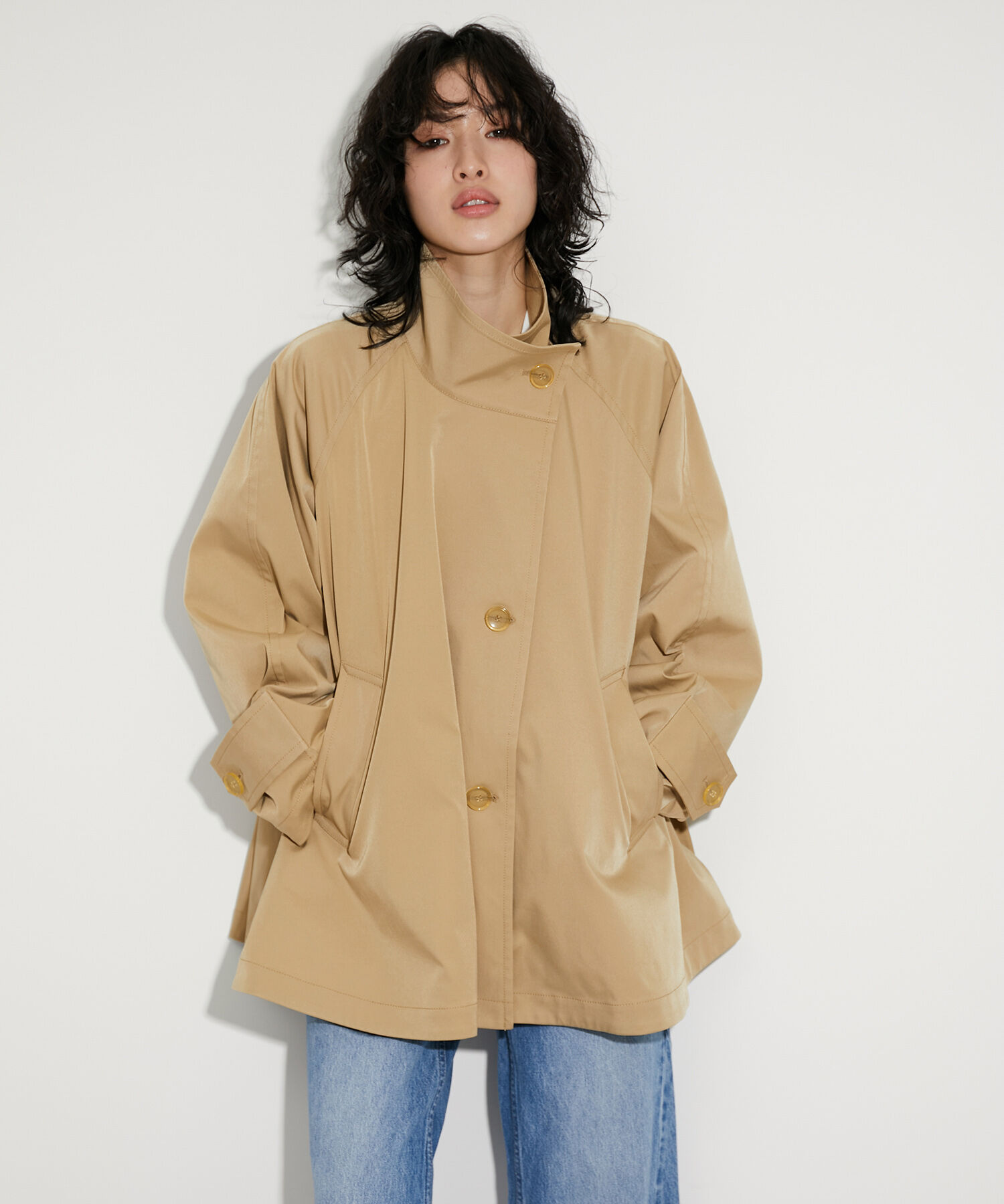 ADAM ET ROPE'「フレアーミドルトレンチコート」|トレンチコート|